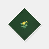 Serviette En Papier Roses et Rosebustes jaunes (Coin)