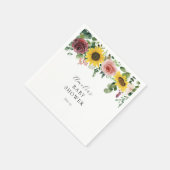 Serviette En Papier Roses et tournesols (Coin)