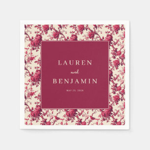 Serviette En Papier Roses Florales Marron Romantiques