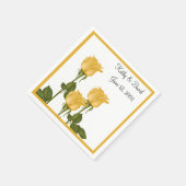 Serviette En Papier Roses jaunes (Mariage) (Coin)