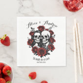 Serviette En Papier Roses mariages souple crâne (En situation)