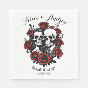 Serviette En Papier Roses mariages souple crâne