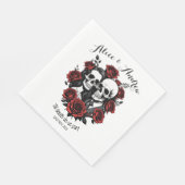 Serviette En Papier Roses mariages souple crâne (Coin)