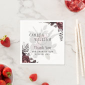 Serviette En Papier Roses noirs de Bourgogne foncée Mariage automne hi (En situation)