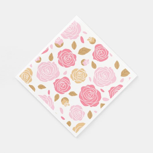 Serviette En Papier Roses Papier-serviettes rose (Coin)