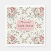 Roses pastel élégantes douche de mariée shabby chi