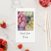 Serviette en papier Roses pour invités ou essuie-t (En situation)