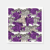 Serviette En Papier Roses rétro, violet (Devant)