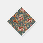 Serviette En Papier Roses romantiques et belles fleurs (Coin)