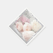 Serviette En Papier Roses romantiques et diamants 95e anniversaire Ser (Coin)