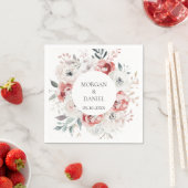 Serviette En Papier Roses romantiques Mariage élégant (En situation)