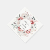Serviette En Papier Roses romantiques Mariage élégant (Coin)