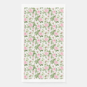Serviette En Papier Roses roses et feuilles vertes sans couture