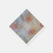 Serviette En Papier Roses roses et fronces blanches (Coin)