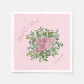Serviette En Papier Roses roses Jardin Printemps Mariage (Devant)