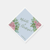 Serviette En Papier Roses roses Jardin Printemps Mariage (Coin)