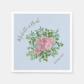 Serviette En Papier Roses roses Jardin Printemps Mariage (Devant)