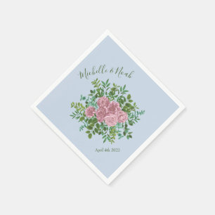 Serviette En Papier Roses roses Jardin Printemps Mariage