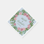 Serviette En Papier Roses roses Jardin Printemps Mariage (Coin)