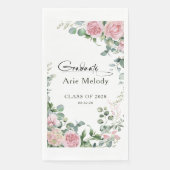 Serviette En Papier Roses Roses Modernes Script Promotion (Devant)