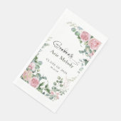 Serviette En Papier Roses Roses Modernes Script Promotion (Coin)