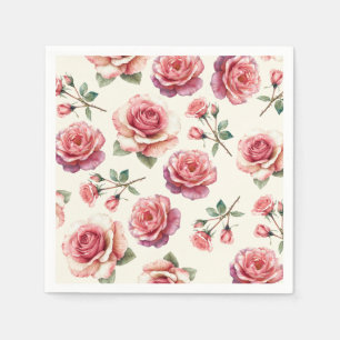 Serviette En Papier Roses roses roses roses en rose délavé pour toujou