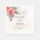 Serviette En Papier Roses roses roses roses romantiques (Devant)