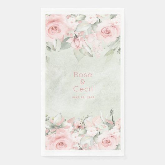 Serviette En Papier Roses Roses Roses Roses Roses Mariages (Devant)