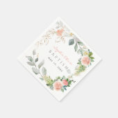 Serviette En Papier Roses Roses Roses Roses Roses Roses Fille Baptême  (Coin)