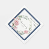 Serviette En Papier Roses Roses Roses Script Promotion de Diplômés (Coin)