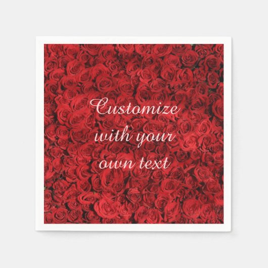 Serviette En Papier Roses rouges (Devant)
