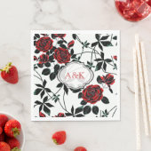 Serviette En Papier Roses rouges. (En situation)