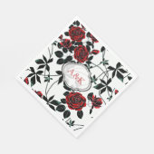 Serviette En Papier Roses rouges. (Coin)