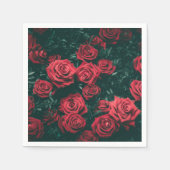 Serviette En Papier Roses rouges (Devant)