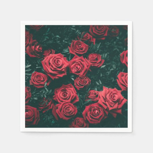 Serviette En Papier Roses rouges (Devant)