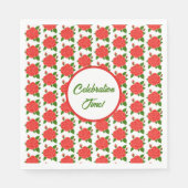 Serviette En Papier Roses rouges avec bourgeons (Devant)