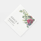Serviette En Papier Roses rouges et serviettes Mariages d'Eucalyptus (Coin)