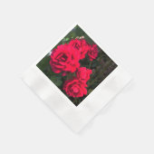 Serviette En Papier Roses rouges florissantes (Coin)
