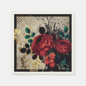 Serviette En Papier Roses rouges gothiques (Devant)