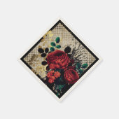 Serviette En Papier Roses rouges gothiques (Coin)