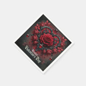 Serviette En Papier roses rouges gothiques Saint Valentin (Coin)