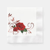 Serviette En Papier Roses rouges radieuses (Devant)