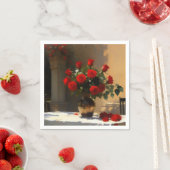 Serviette En Papier Roses rouges romantiques (En situation)