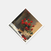 Serviette En Papier Roses rouges romantiques (Coin)