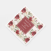 Serviette En Papier Roses rouges romantiques Mariage rose pâle (Coin)