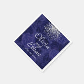 Serviette En Papier Roses Royal Bleu et un peu de Parties scintillant  (Coin)