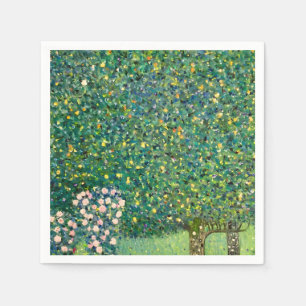 Serviette En Papier Roses sous les arbres Gustav Klimt Impression d'a