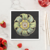Serviette En Papier Rosette architecturale antique n° 1 (En situation)