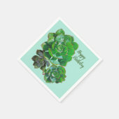 Serviette En Papier Rosette Succulents Papier serviettes (Coin)