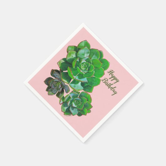Serviette En Papier Rosette Succulents Papier serviettes (Coin)